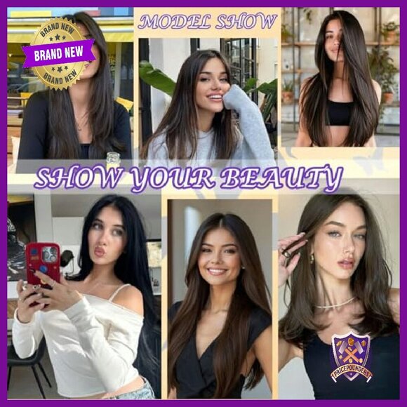 20 Inch Synthetic Hair Topper for Thinning Hair, Heat Resistant Clip In main image 7